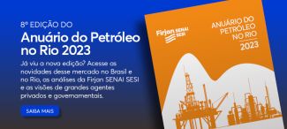 Anúncio da Carta da Indústria que apresenta o lançamento do Anuário do Petróleo no Rio, edição 2023. O estudo foi produzido pela Firjan SENAI SESI